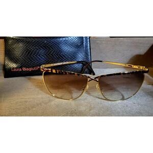 VTG LAURA BIAGIOTTI T 103/ S Sunglasses Tortoise Criss Cross with Case